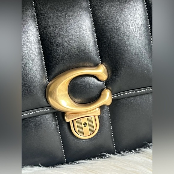 Coach Black Quilted Studio Nappa Leather Shoulder Bag & Cherry Charm - Picture 3 of 11